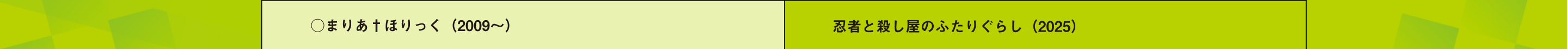 ○まりあ†ほりっく（2009〜） 忍者と殺し屋のふたりぐらし（2025）