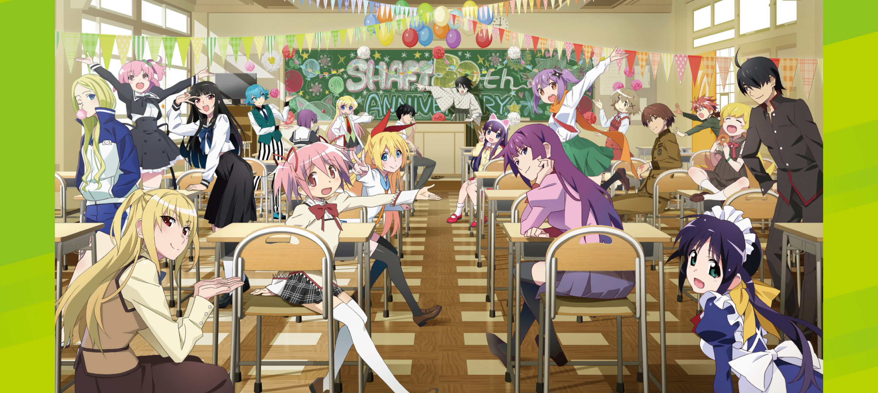 シャフト制作アニメキャラのメインビジュアル